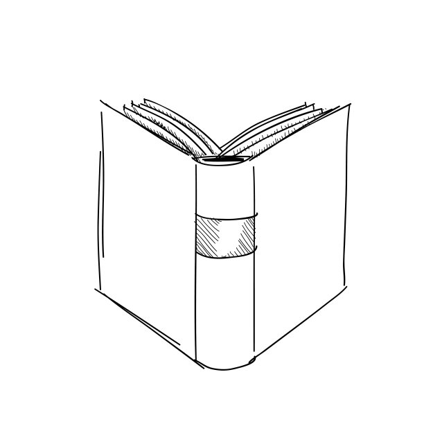 矢量素描手绘旧书图片下载