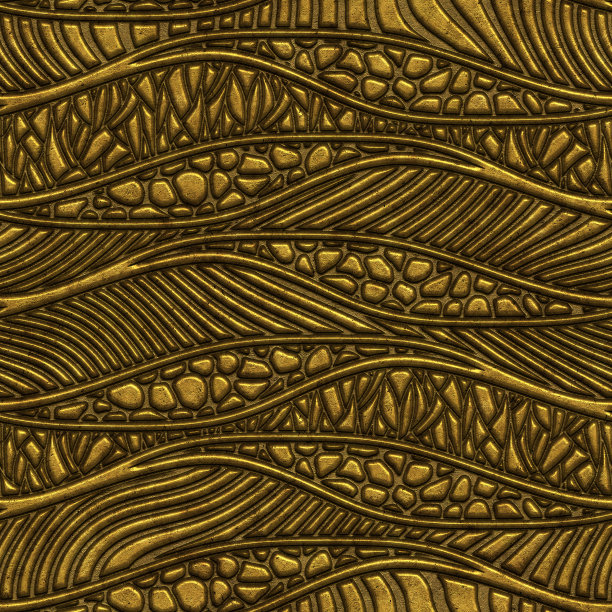 金色无缝纹理与浮雕图案的背景图片下载