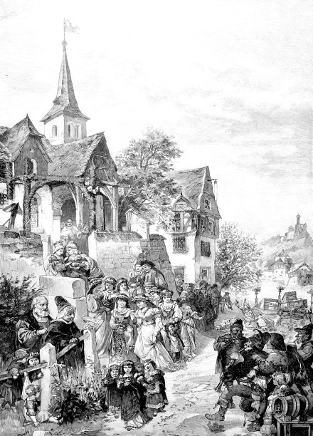 德国人在村子里举行婚礼图片下载