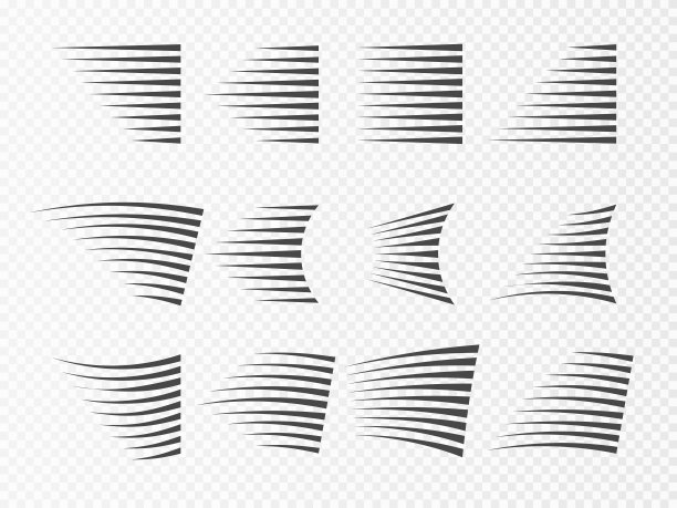 速度行孤立。一组动作符号。向量图片下载