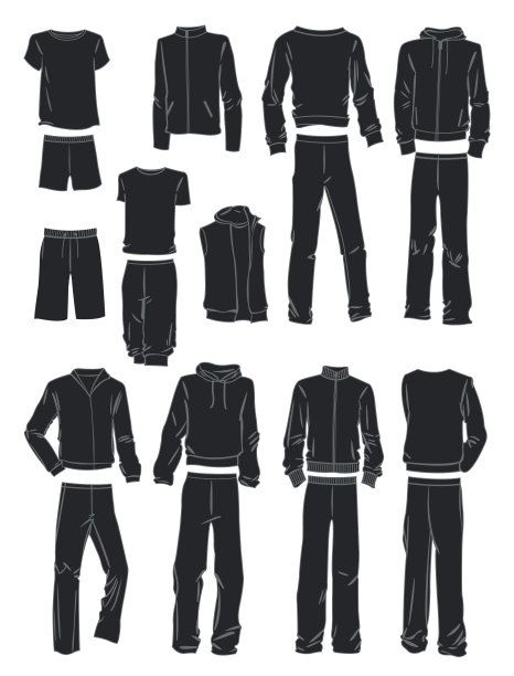 男士运动装的剪影图片下载