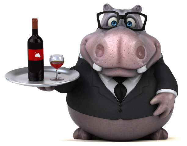 有趣的河马- 3D插图图片下载