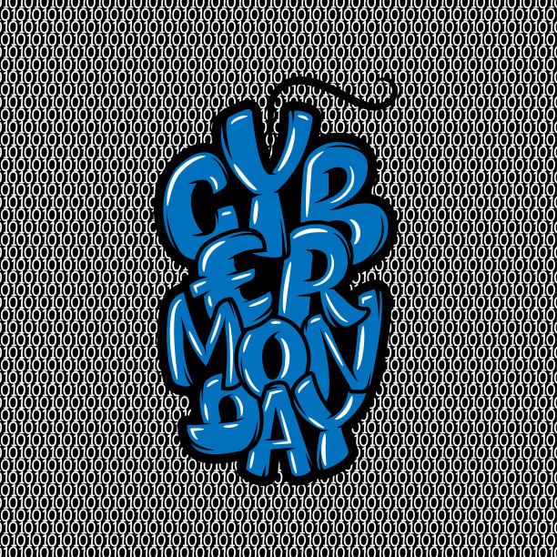 赛伯星期一销售标签。宣传横幅模板与字母组成图片下载