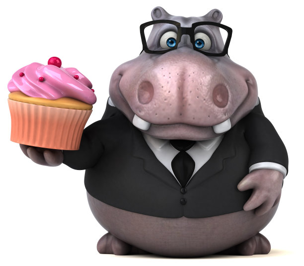 有趣的河马- 3D插图图片下载