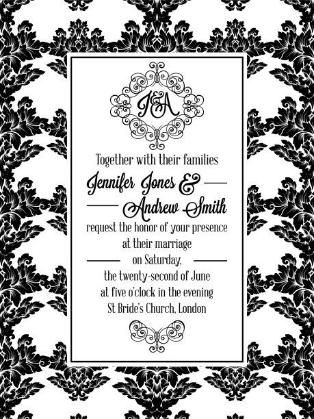婚礼请柬用的维多利亚锦缎图片下载