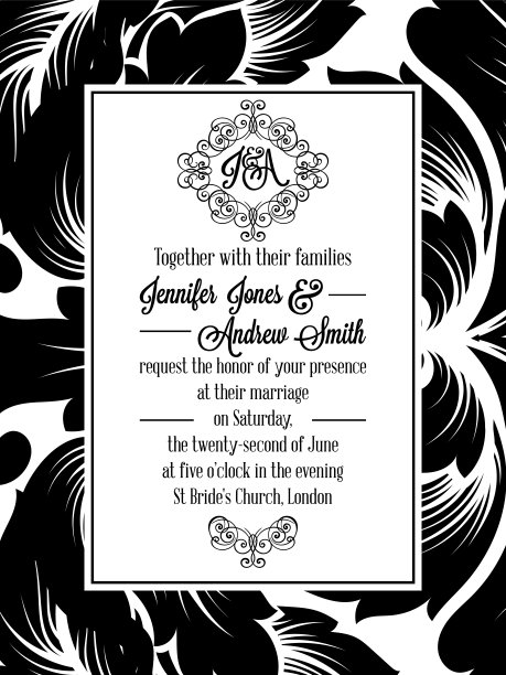 大马士革维多利亚锦图案邀请图片下载