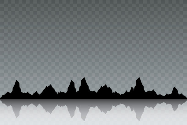 美丽的日出在山上的水平全景。矢量图图片下载