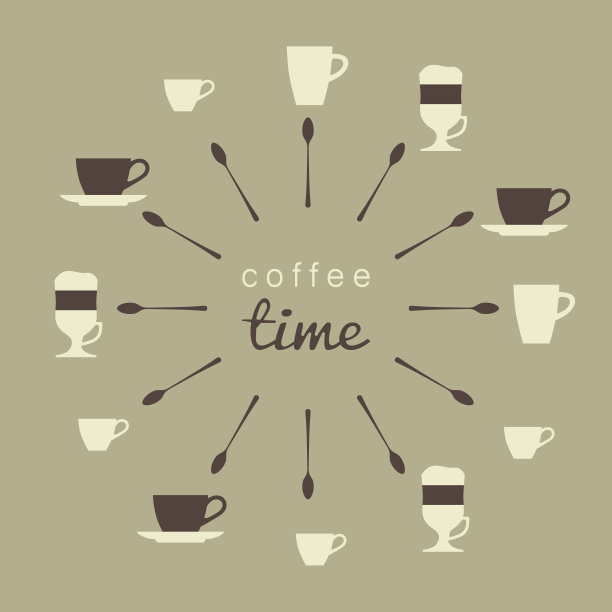 咖啡杯。拿铁，卡布奇诺，浓缩咖啡，爱尔兰咖啡。矢量插图。图片下载