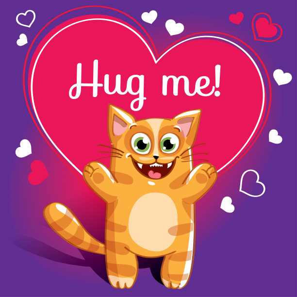 卡通猫准备拥抱图片下载