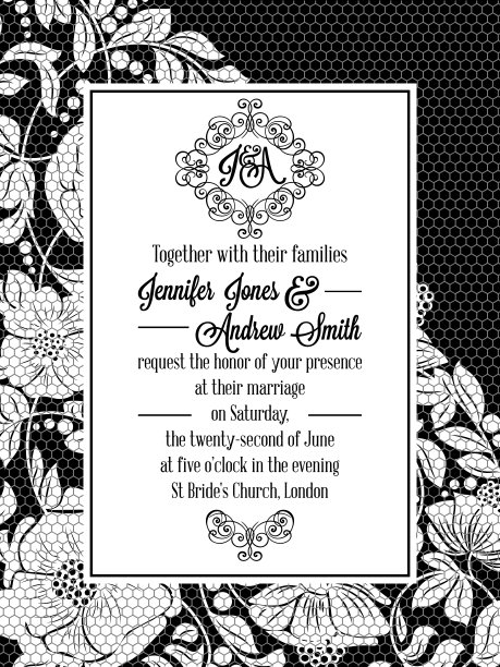 优雅的花卉漩涡，花边图案华丽的框架图片下载