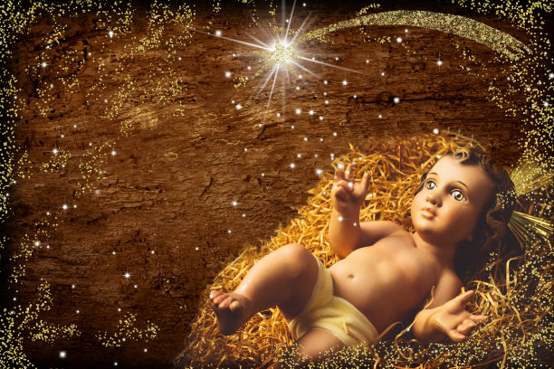 儿童耶稣圣诞卡片图片下载