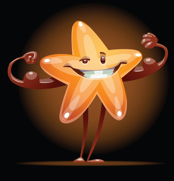 滑稽闪亮的金星显示肌肉图片下载