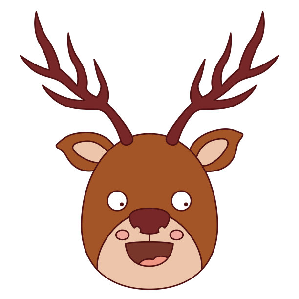 驯鹿卡通圣诞快乐图片下载