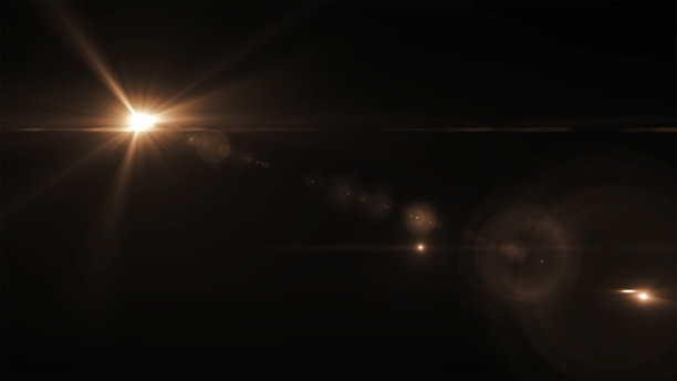 黑色背景上的抽象镜头光晕图片下载