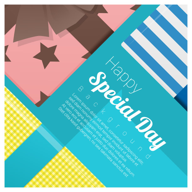 贺卡与礼盒背景，矢量，插图图片下载