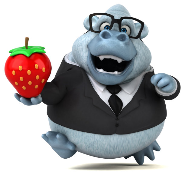 有趣的白色猴子- 3D插图图片下载