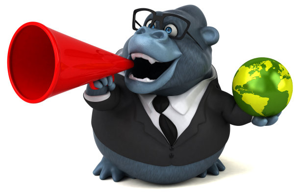 有趣的大猩猩- 3D插图图片下载