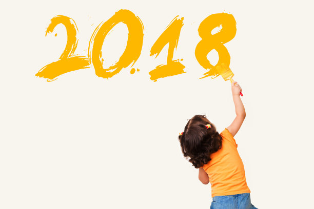 画2018新年的可爱小女孩图片下载