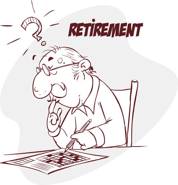 坐在扶手椅上解填字游戏的老人图片下载