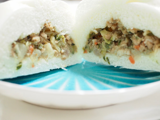 亚洲美食：蒸包素材图片