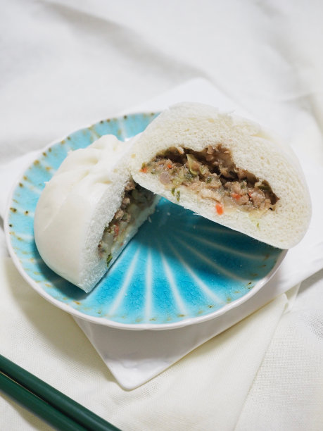 亚洲美食：蒸包素材图片