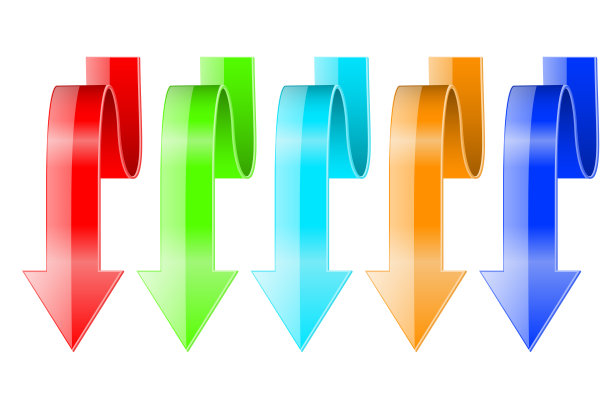 彩色的向下箭头图片下载