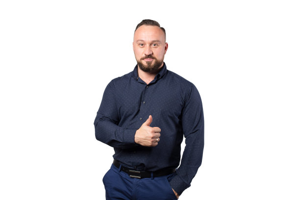 年轻商人的肖像，孤立在白色的背景。自信的人。商业成功的概念。图片下载