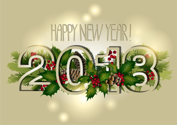 带有针叶图案的贺年卡图片下载