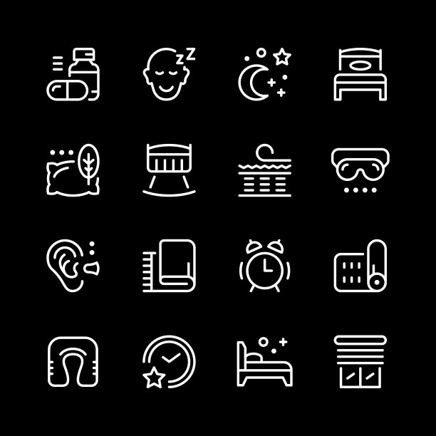 设置睡眠的线条图标图片下载