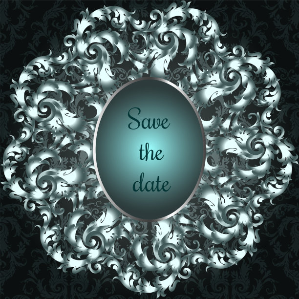 复古的深色背景，花卉古董卡，维多利亚时代的银饰，巴洛克式的框架，美丽，豪华，古老的装饰，皇家，华丽的封面页，富有风格的图案模板设计图片下载