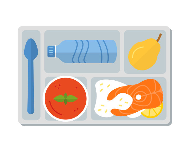 商务午餐在托盘上图片下载