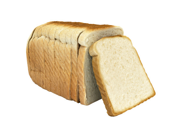 切片面包孤立在白色背景没有阴影3d图片下载