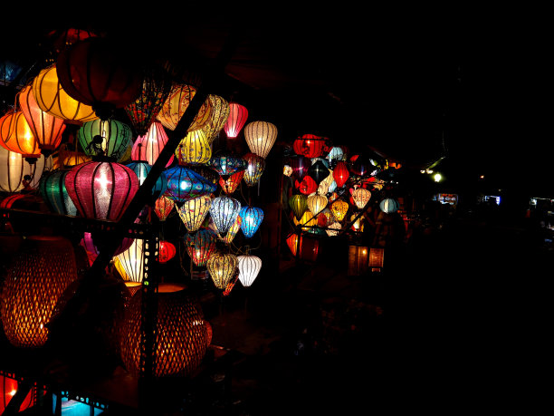 越南会安的圣诞灯笼素材图片