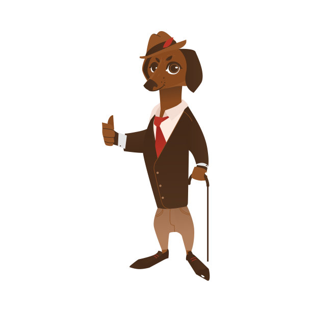 矢量狗性格在正式服装图片下载