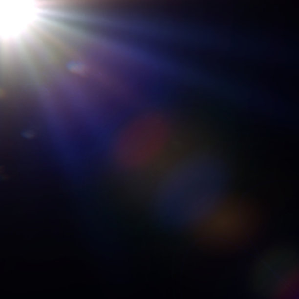 明亮的多色镜头光晕效果覆盖纹理与散景效果和黑色背景图片下载