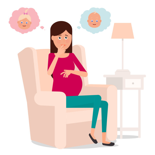 怀孕的女孩认为生下来会是男孩还是女孩素材图片