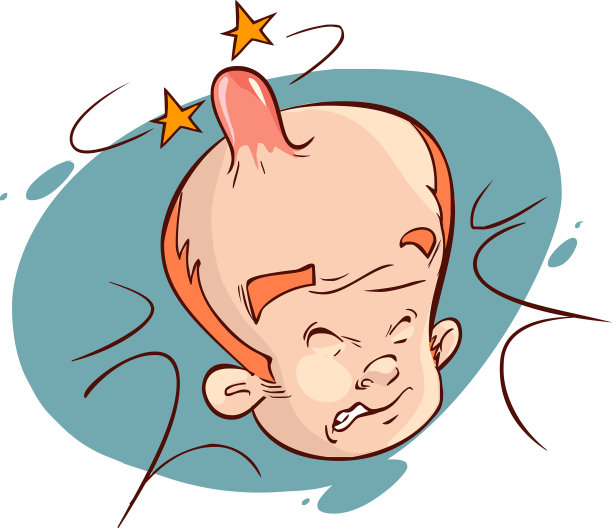 头上肿起一个包的卡通男人图片下载