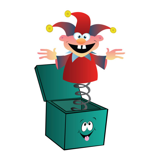杰克在盒子矢量插图图片下载