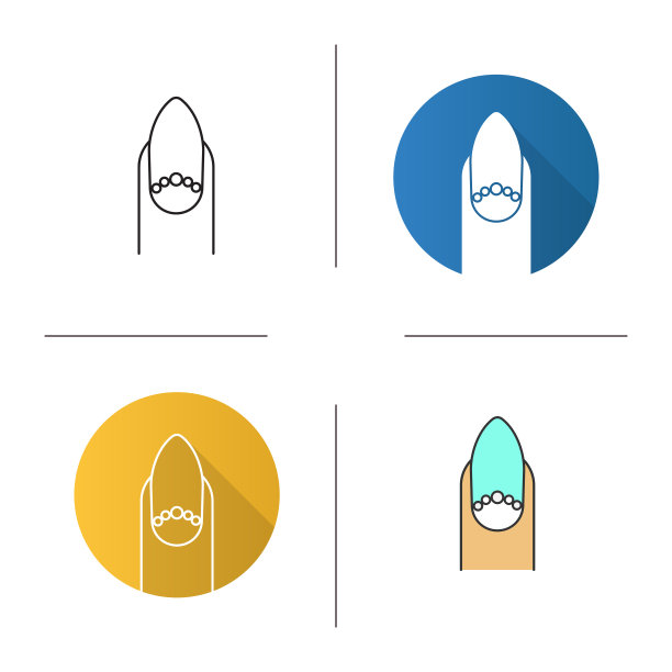 杏仁月亮美甲与珠子图标图片下载