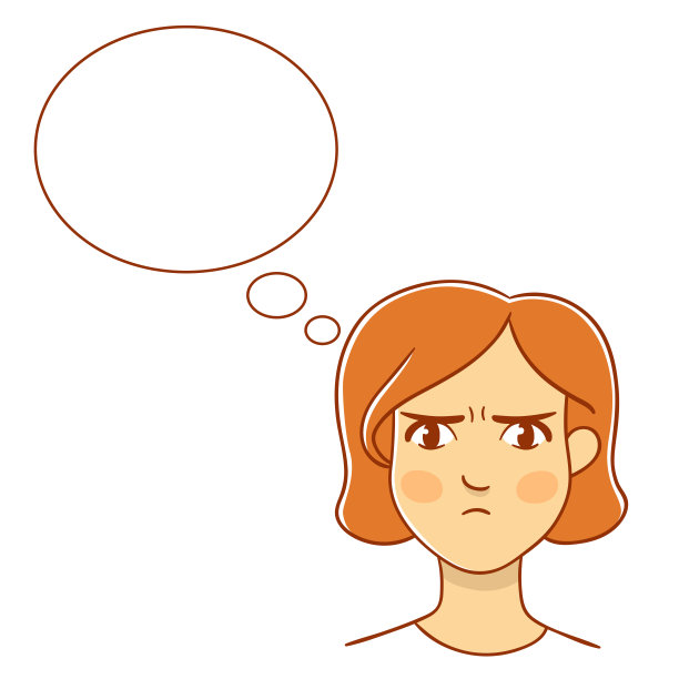 愤怒的女人用思想泡泡。矢量插图。图片下载