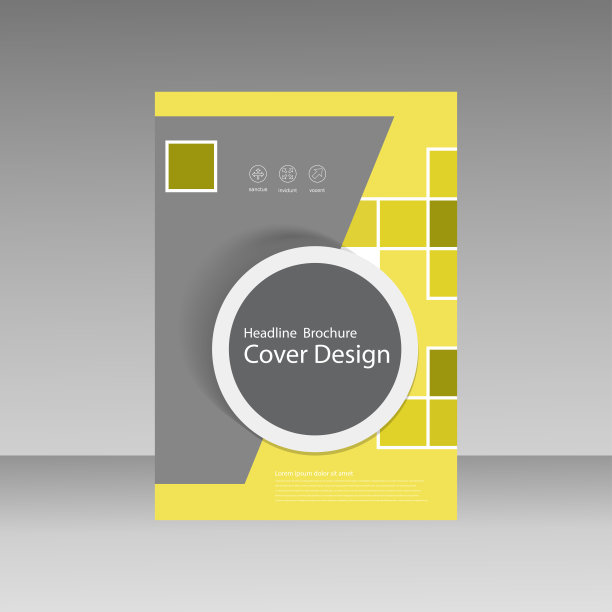 书籍封面排版设计，抽象传单模板与方形图片下载