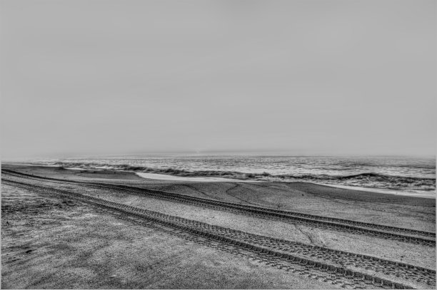 沙地上的足迹图片下载