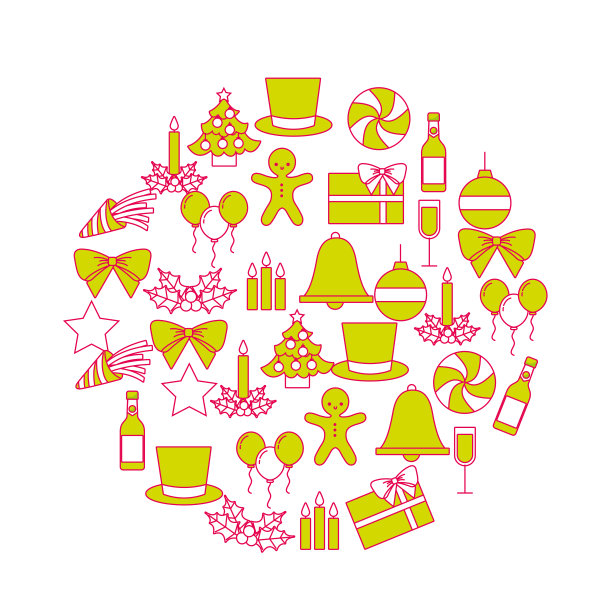 一套圣诞和新年元素图片下载