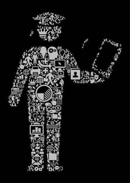 毕业生持有平板电脑图标商业和金融矢量图标模式图片下载