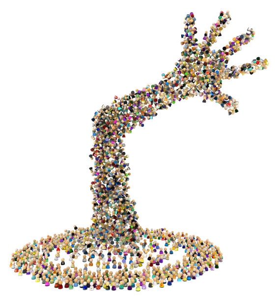 卡通人群，大手臂圈图片下载