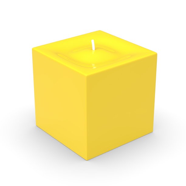 熄灭的黄色蜡烛孤立在白色背景，3d渲染图片下载