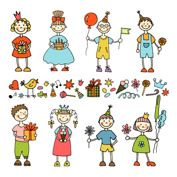 矢量问候婴儿卡片与一个快乐的生日图片下载