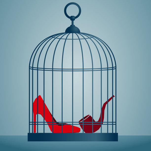 管子和鞋子放在笼子里图片下载