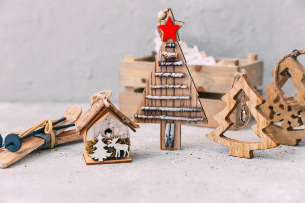 圣诞装饰品。新年的背景图片下载