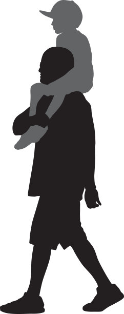 父亲和儿子坐在他的肩膀上图片下载